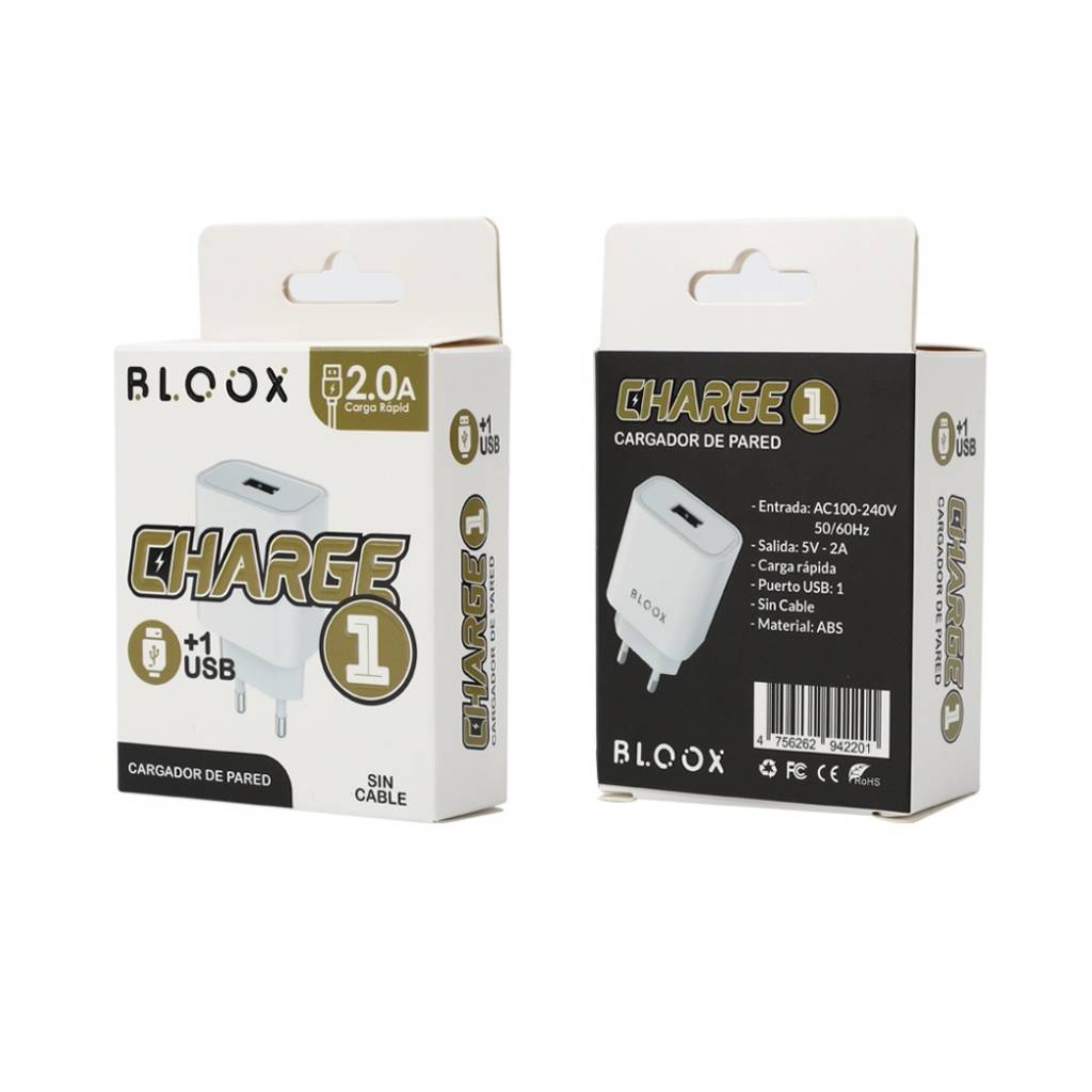 Cargador Bloox Charge 1 (USB, SIN cable)
