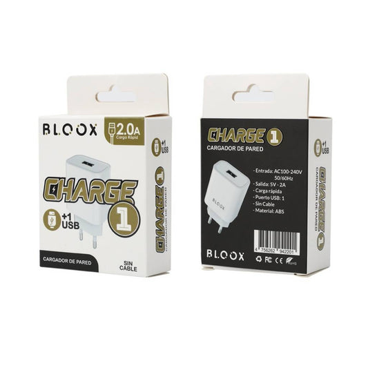 Cargador Bloox Charge 1 (USB, SIN cable)