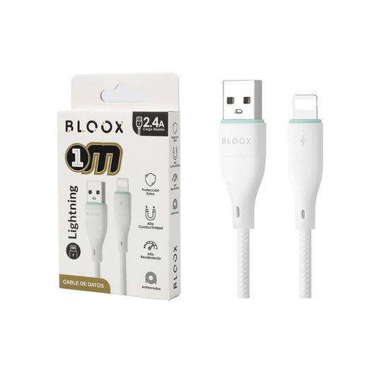 Cable de Datos BLOOX USB A a Lightning PVC 100cm