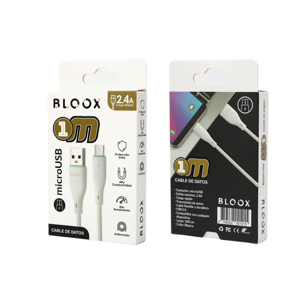 Cable Bloox MicroUSB a USB 1 metro