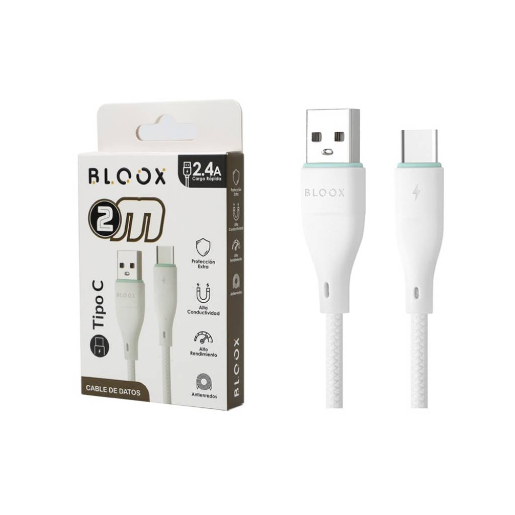 Cable de Datos BLOOX USB A a Tipo C PVC 200cm