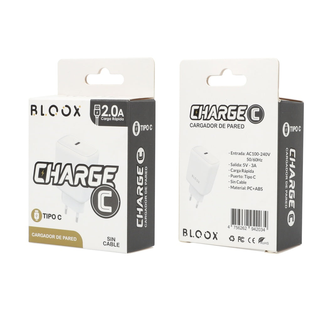 Cargador Bloox Charge C (USB C, SIN cable)