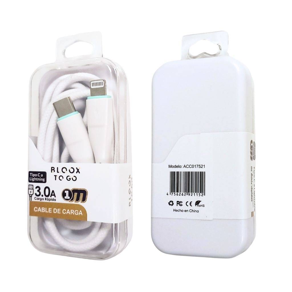 Cable Bloox USB C a Lightning 1 metro