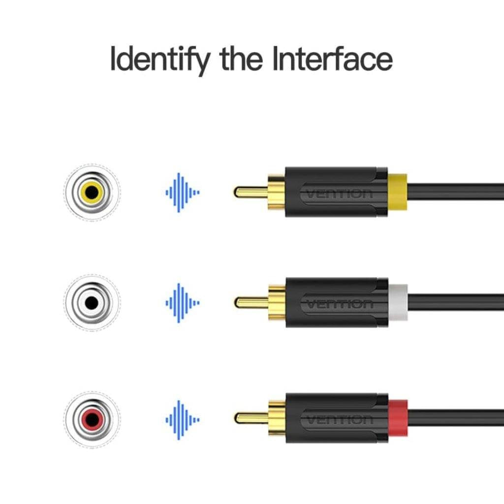 Cable Vention 3 RCA Macho a 3 RCA Macho, 1.5 metros