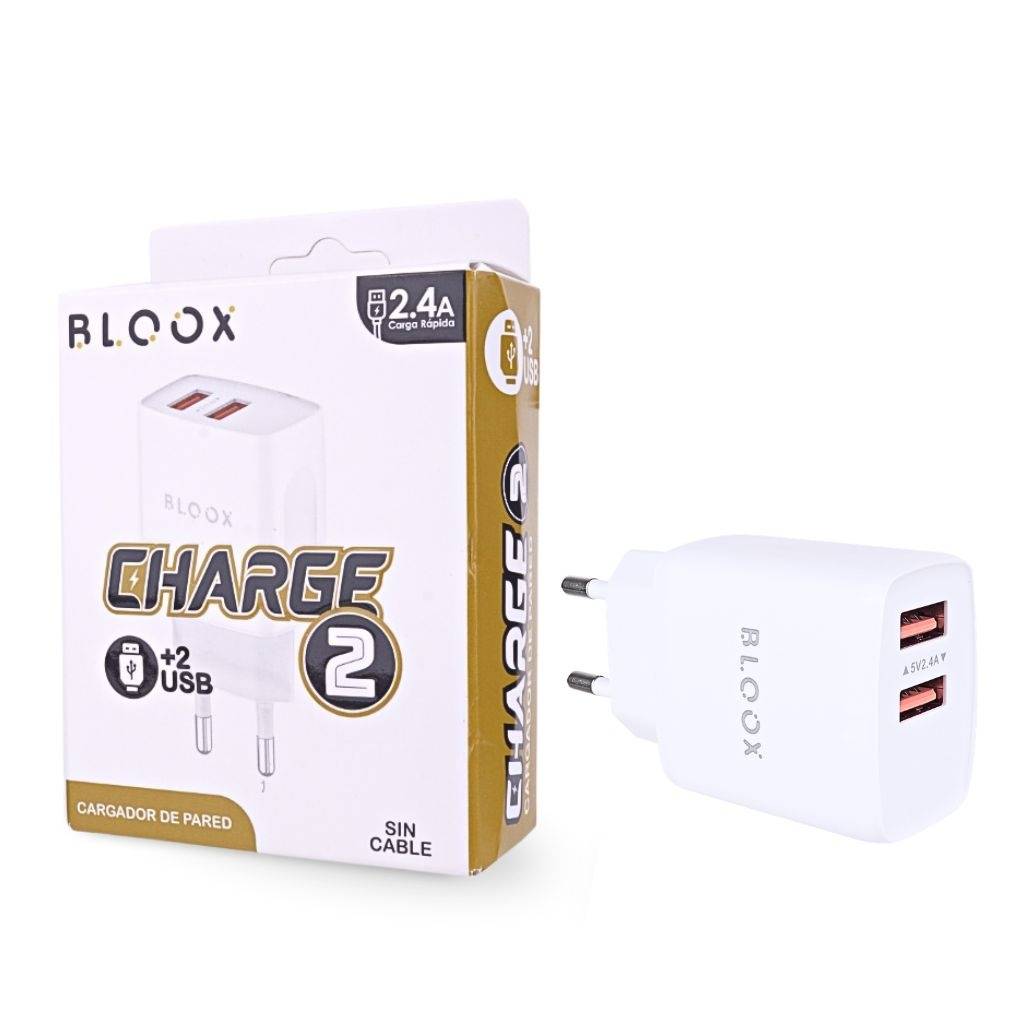 Cargador Bloox Charge 2 (2 USB, SIN cable)