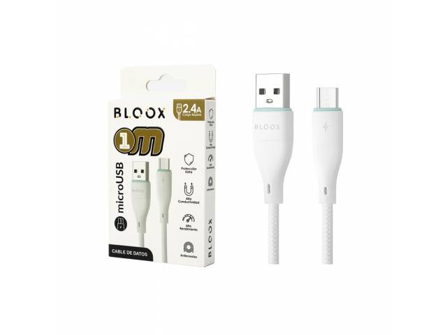 Cable de Datos BLOOX USB A a microUSB PVC 100cm