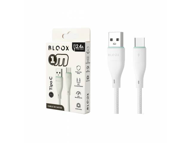 Cable de Datos BLOOX USB A a USB C PVC 100cm