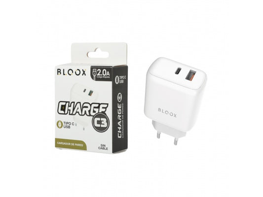 Cargador BLOOX USB A+C 3A 20W Sin Cable (BL-TCA-C3)