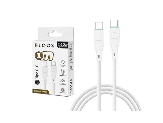 Cable de Datos BLOOX USB C a USB C PVC 100cm 60w